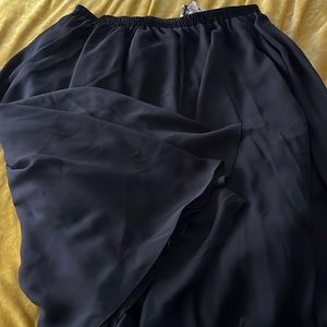 EUC - black chiffon vintage midi skirt!